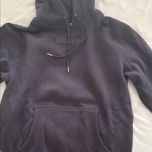 Glossier Men’s Hoodie - Navy Pullover with Embroidered Logo